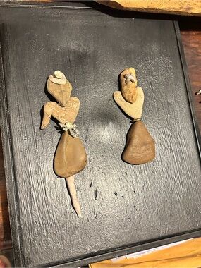 Handmade Driftwood Doll Wall Art - Earth Tone Brown